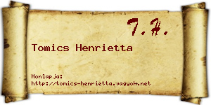 Tomics Henrietta névjegykártya