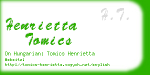 henrietta tomics business card